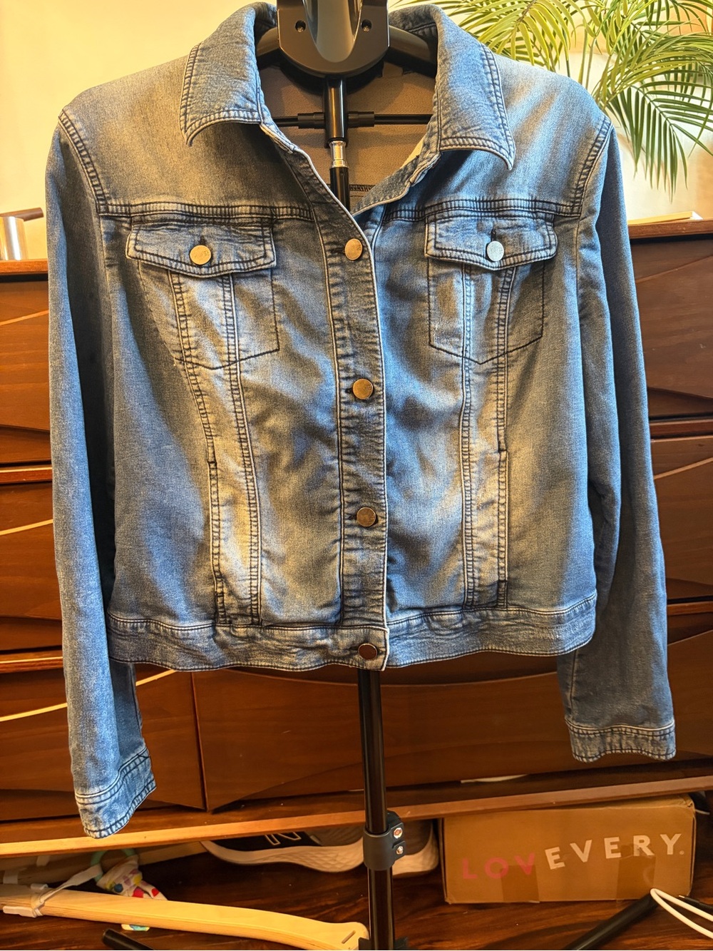 New York & Company Light Blue Denim Jacket